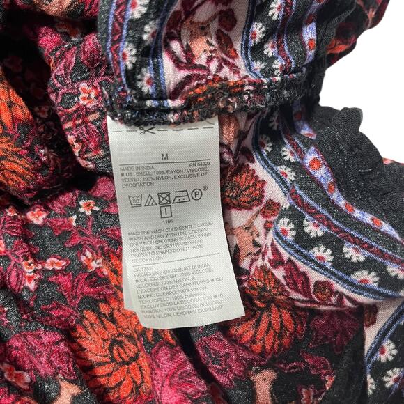 Old Navy Women’s Floral Boho Peasant Blouse M | Long Sleeve Tassel Top - Picture 7 of 14